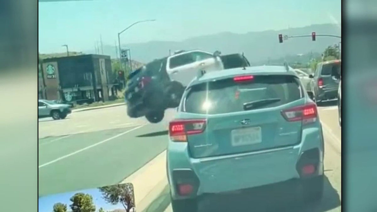 Los Angeles deputy ‘basically unscathed’ after cruiser goes airborne, flips after vehicle crash