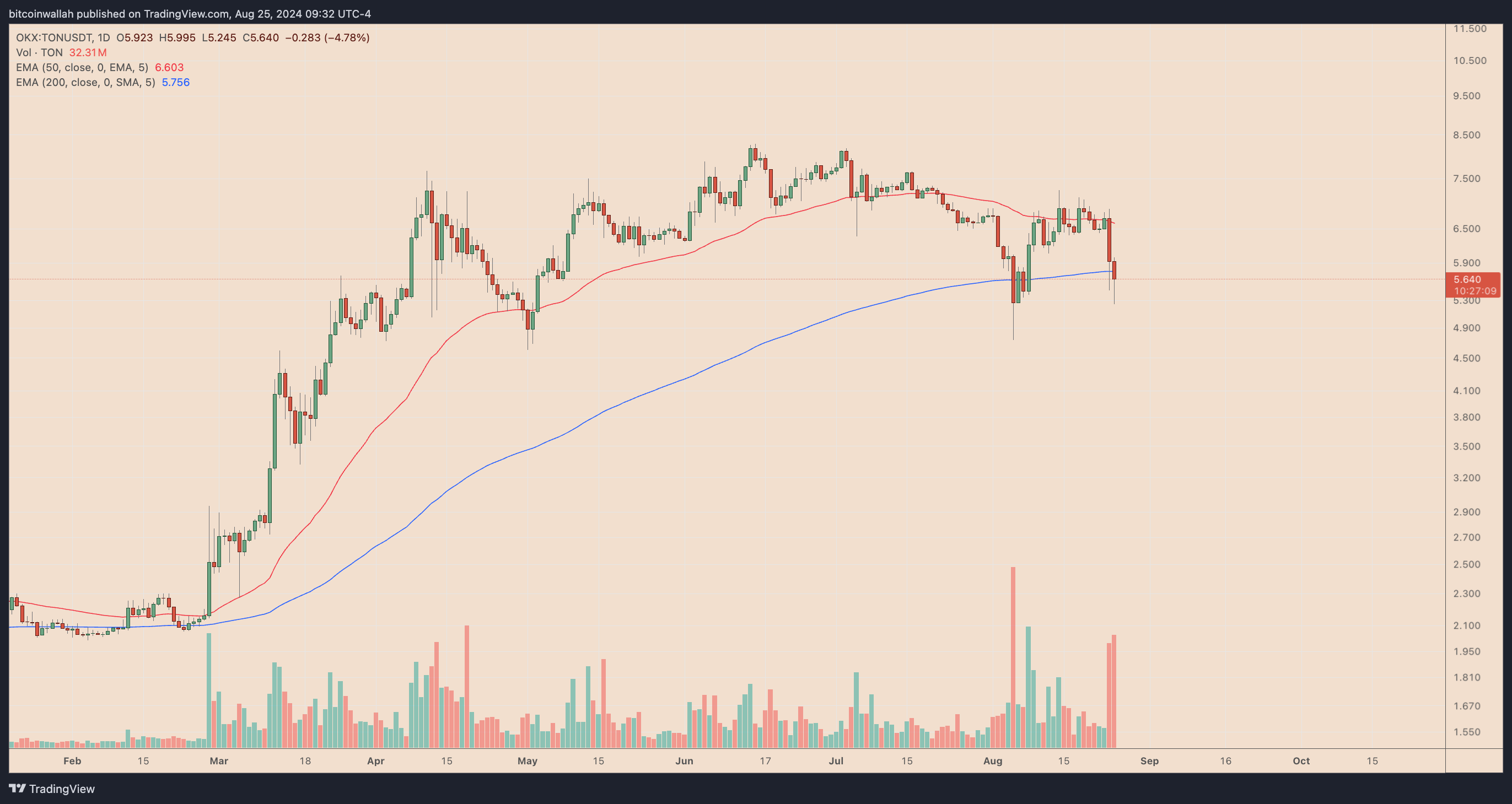 Will Telegram-linked Toncoin bounce back after Pavel Durov’s arrest?