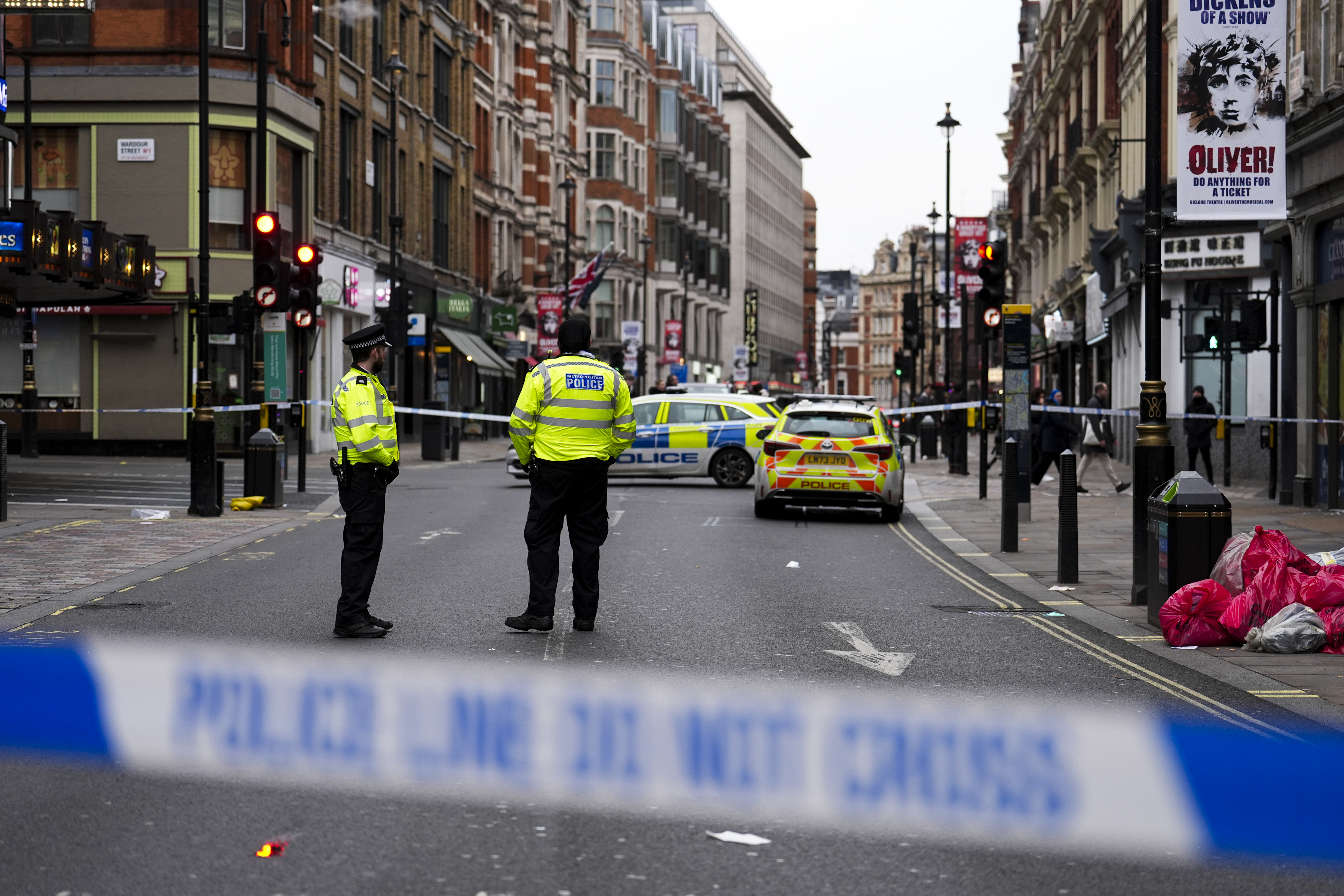 Man arrested on suspicion of attempted murder after car hits pedestrians in London’s West End
